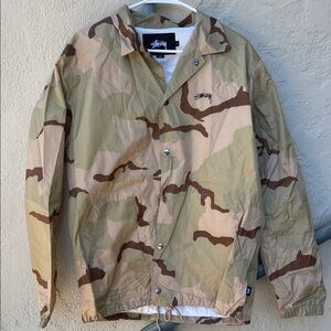 Stussy Men's Camouflage Windbreaker in Tan and Brown